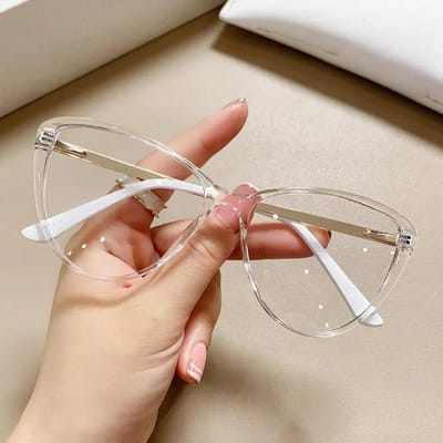 Dames Hoge Kwaliteit Tr90 Bril Montuur Montuur Trendy Kleurverloop Duurzaam Metaal Metalen Pootjes Platte Lens Veer Scharnier Optische Bril