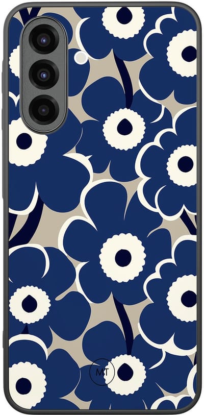 Hoesje geschikt voor Samsung Galaxy A26 - Abstract bloom - TPU Hard Case Backcover - Blauw - Mooie Telefoonhoesjes