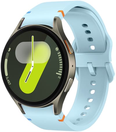 Siliconen bandje - geschikt voor Samsung Galaxy Watch 7 (40 & 44mm) / Watch 6 (Classic) / Watch 5 (Pro) / Watch 4 (Classic) / Watch FE - glad met gespsluiting - lichtblauw