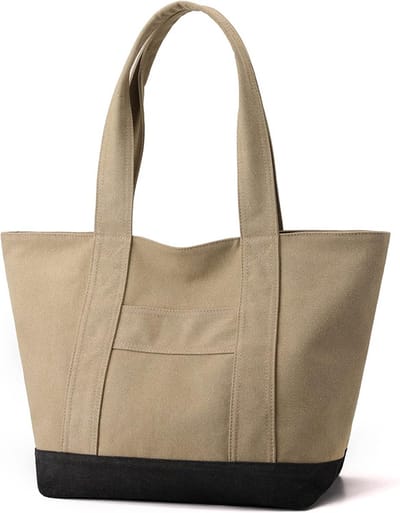 Canvas Tote Bag Dames A4 Zakken Grote Capaciteit Handtas met Rits Schouder Hobo Tas voor Winkelen Reizen Werk