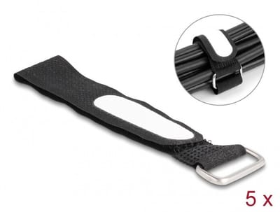 Haak-en-lus kabelbind met lus- en label Tik L 203 x W 20 mm zwarte 5 stuks