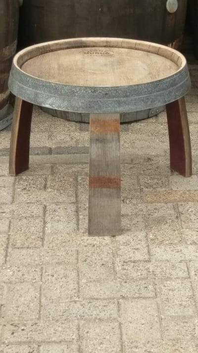 Wijnvat Tafeltje "Brandy" 225l., geborsteld