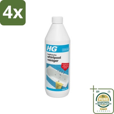 HG Hygienische Whirlpool Reiniger 1 liter - Voordeelverpakking - 4 stuks - Kalkverwijderaar - Badkuur