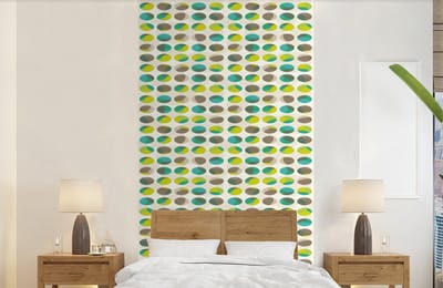 Behang - Fotobehang Cirkel - Groen - Patroon - Breedte 120 cm x hoogte 240 cm