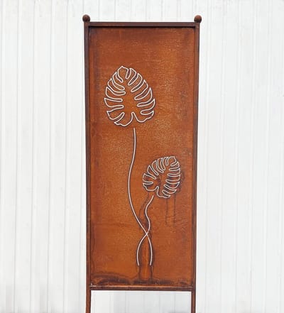 Inkijkbescherming Bladeren - Tuinscherm Tuindecoratie - Privacy Buiten - Uniek Roestpatina - 162 x 53 cm - Roestkleur