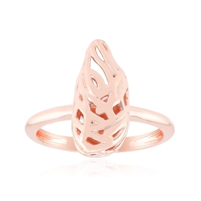 Cavill - Roségoud Vergulde 925 Sterling Zilver Filigraan Ring - Elegante Damesring - Organisch Modern Design - Unieke Zilveren Ring