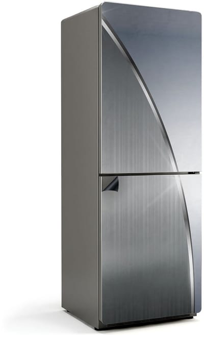 WALLFLUENT Magnetische Koelkastmat - Magneetposter 70 x 190 cm - Grijs metaalpatroon