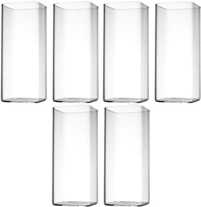 Set van 6 400 ml vierkante drinkglazen