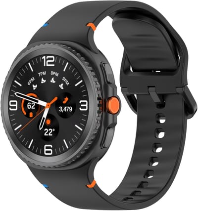 Stravo Siliconen bandje geschikt voor Samsung Galaxy Watch 9 (40/44mm) / Watch 8 (40/44mm) / 8 Classic (46mm) - Outdoor sport Horlogebandje - Zwart
