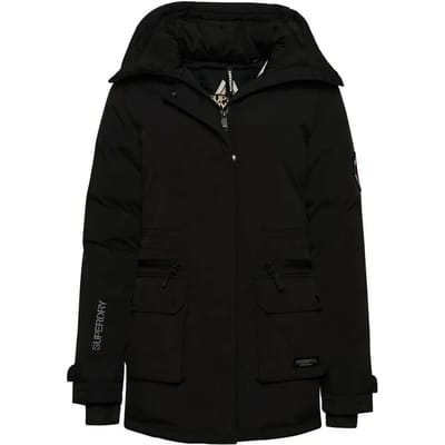 Superdry City Padded Parka Jacket Dames Jas - Black - Maat Xs