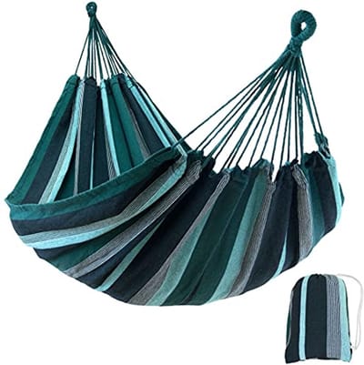 XL Hangmat 220 x 120 cm | 240 kg TÜV Getest | Katoenen Stoffen Hangmat | Tas Inbegrepen