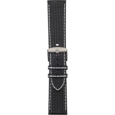 Morellato Horlogebandje - Morellato horlogeband U3586 Biking - Synthetisch Leer - Zwart - bandbreedte 24,00 mm