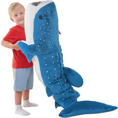 Reusachtige Walvishaai Pluche Kussen Speelgoed Groot Knuffeldier Zachte Blauwe Stof Woondecoratie Cadeau voor Kinderen en Volwassenen United States gray