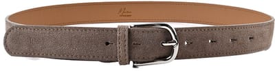 Giuliano Lederen suede riem - Suede - Made in Italy - Zilver - Taupe