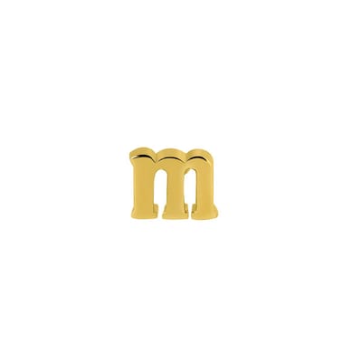Goud Plated Oorknop Letter m