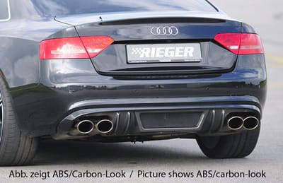 RIEGER - PERFORMANCE REAR DIFFUSER - AUDI A5 / S5 B8 >2021 - GLOSS BLACK