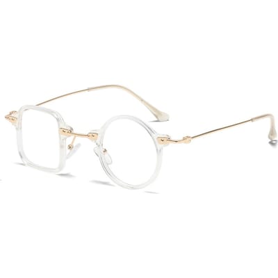 Lunettes de soleil carrées rondes tendance UV400 Verres transparents uniques teintes océanique Hommes Punk Solaire élégantes Adaptées aux dames white