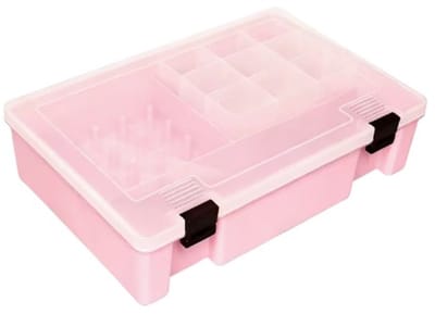 Dutchers® Naaiaccessoiredoos - Organizer Naaispullen - Bergruimte Naaispullen - Naaidoos - Naaikoffer - Naaimand - Naaikist - Naaibox - Naaitas - Naaidoos met Vakverdeling - Naaidoos met Inzet - Naaidoos Opbergbox - Medium - Roze - Praktisch