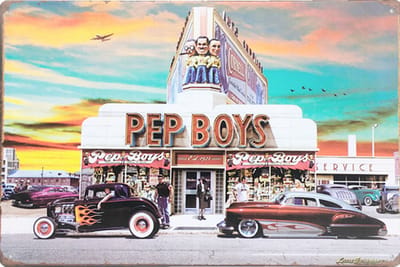 Signs-USA - Retro wandbord - metaal - Pep Boys Diner - 30 x 40 cm