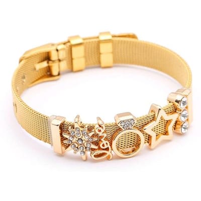 Hoge Kwaliteit Roestvrij Staal Mesh Armbanden Bangles Hart Bewaarder Charms Armband Voor Europese Vrouw Mannen Cadeaus Groothandel beige