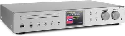 Internetradio Tuner met DAB+, FM en CD-speler Zilver