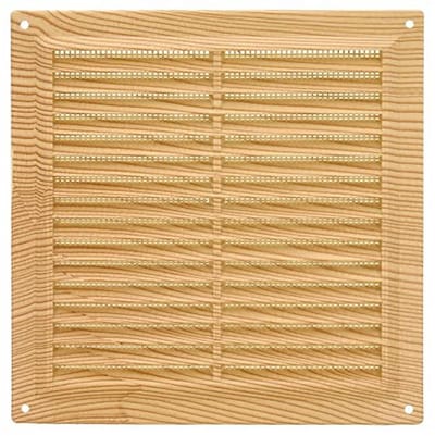 Vierkant kunststof ventilatierooster met muggennet voor keuken en badkamer, ideaal voor luchtuitlaat, 170 x 170 mm