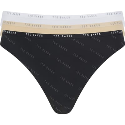 Ted Baker Indie 3pk Embossed Thong No Show White/black/cream Taglia: S | Biancheria intima Outlet | Donna | Bianco