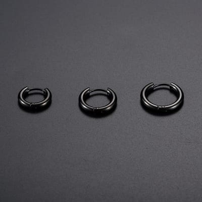 Neutrale en Onverschillige Japanse en Koreaanse Titanium Staal Oorbellen Oorbellen Trendy Heren Koreaanse Versie Oorklemmen black