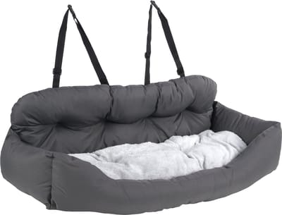 Autostoel hond – Flamingo Autostoel Orlando Grijs – 100x57x20cm – veilig & comfortabel – voor achterbank