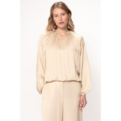 VIVEH Jade Top Almond Maat: 34 | Longsleeves Outlet | Dames | Beige