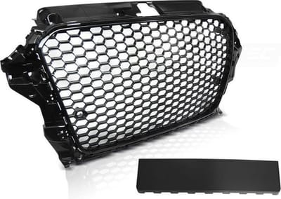 Grill geschikt voor AUDI A3 (8V) 12-16 RS3 STIJL GLANZEND ZWART