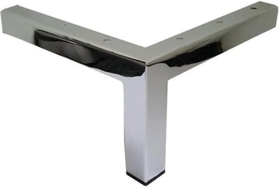 Stalen meubelpoot chroom hoek 3 bij 3 cm en hoogte 13 cm - Set van 4 stuks