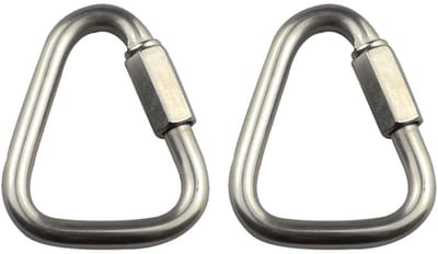 Stalen Carabiner Haak - Driehoekige Klip voor Kamperen, Hiking en Reizen - 304 Rvs, Draadvergrendeling