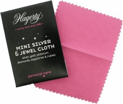 Zilverpoets Hagerty Mini Professioneel Juwelen & Sieraden Doekje 9 x 12 cm / Geimpregneerd stof doekje voor onderhoud van juwelen en kostbare stenen - MINI JEWEL CLOTH