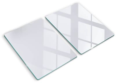 Wallfluent Glazen Snijplanken - Wit Snijplanken Glas - 2 stucks 40 cm x 52 cm - Wit Snijplanken van Glas - Glazen Serveerplank - Design Glazen Snijplank Keuken - Antislip Glazen Serveerplank