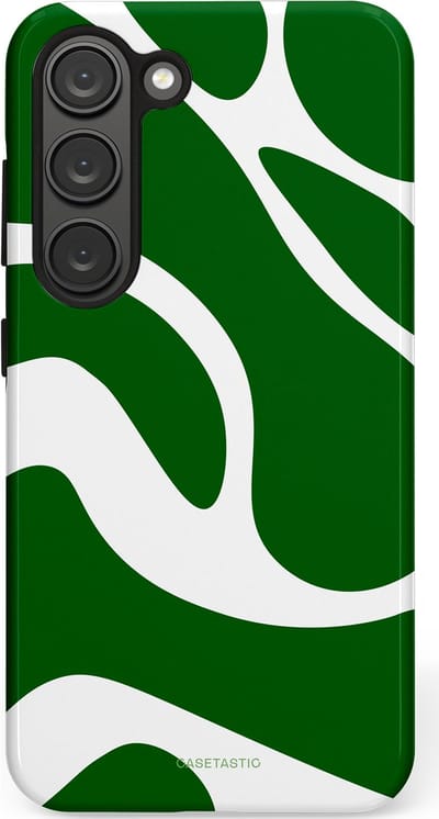 Casetastic Hoesje Geschikt voor Samsung S23 - Stijlvolle Beschermende Duo-layer Case - Groene Golven