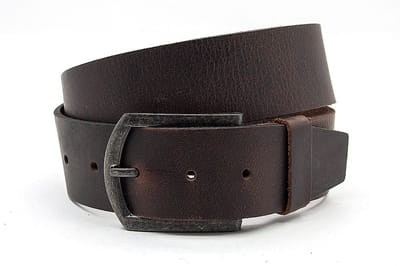 Stoere bruine dames/heren riem - 5 cm breed - Leer - Jeans riem - Stoer - Maat 85