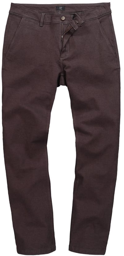 JP 1880 - Heren - Chinobroek FLEXNAMIC® wollen look Regular Fit - Mahoniebruin - Maat 70