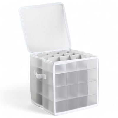 Dailygoods- Sorteerdoos Opvouwbaar - Opbergdoos Kerstversiering - Transparant - Inzetstukken voor 64 ballen - Ruimtebesparend - Robuuste handgrepen