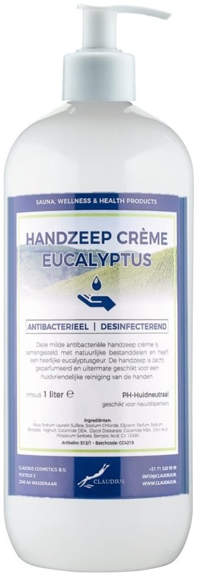 Handzeep Crème Eucalyptus 1 liter - met gratis pomp