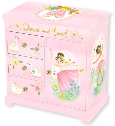 Giggle and Honey muziekdoos juwelen ballerina Swan Lake sieradendoos.
