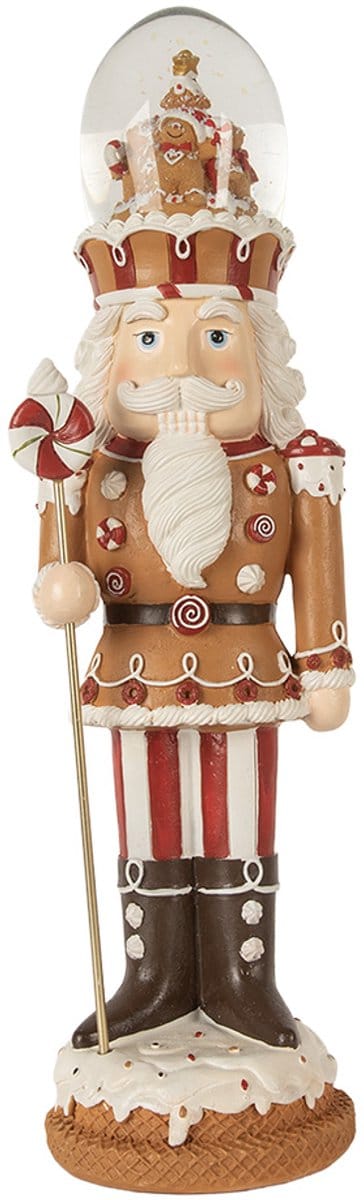 Clayre & Eef Kerstdecoratie met LED-verlichting en muziek Notenkraker 14x13x48 cm Bruin Kunststof