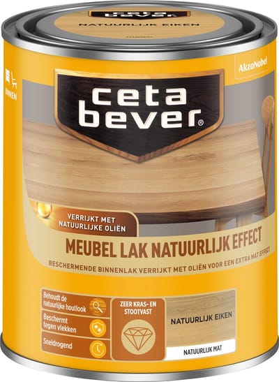 Cetabever - Meubellak Natuurlijk Effect - Natuurlijk Eiken - 750 Ml