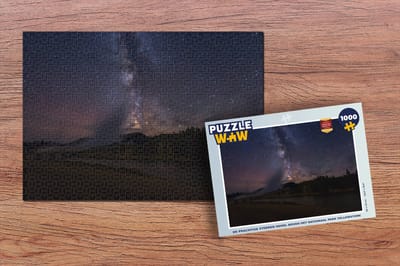 Puzzel De prachtige sterren hemel boven het Nationaal park Yellowstone - Legpuzzel - Puzzel 1000 stukjes volwassenen