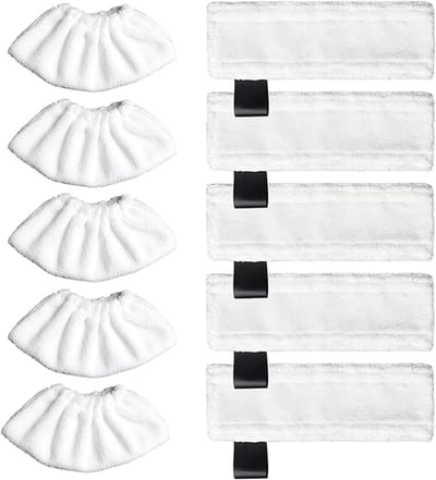 Set van 10 Microvezeldoeken voor Stoomreinigers, Geschikt voor SC1, SC2, SC3, SC4, SC5 en SV7, Inclusief 5 Vloerdoeken en 5 Stofhoezen voor Effectieve Reiniging