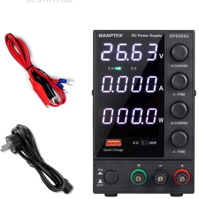 Digitale DC Labvoeding 0–30 V / 0–5 A met USB‑Sneloplader DPS305U - laboratorium voeding