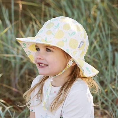 Baby Toddler Kids Sun-Hat, 50+ UPF Cotton for Boys, Adjustable Chin-Strap, Wide Brim
