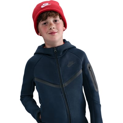 Nike Tech Fleece Hoodies Kinder - Blauw - Maat 122 - 128 CM - Poly Fleece