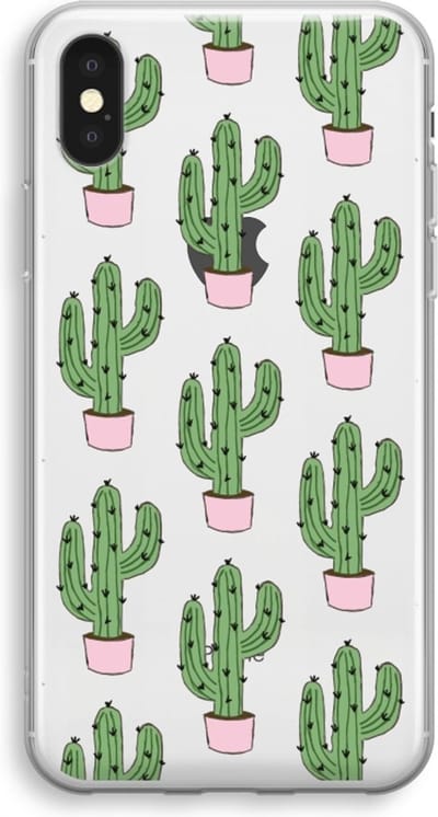 Case Company® - Hoesje geschikt voor iPhone XS hoesje - Cactus Lover - Soft Cover Telefoonhoesje - Bescherming aan alle Kanten en Schermrand
