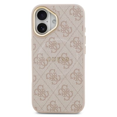 Guess Back Cover - iPhone 17 - Roze - PU Leather - Magsafe - 4G Classic Logo